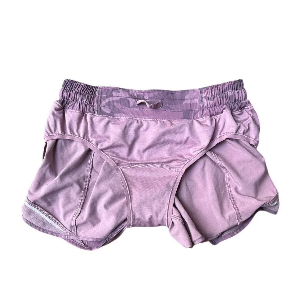 Lululemon Speed Up Camo Print Running Shorts Women's Size 6 Purple
